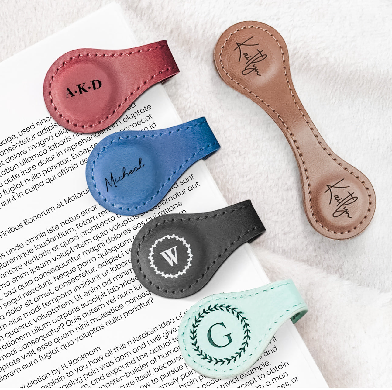 Custom Magnetic Leather Bookmark โ Personalized Engraved Front or Double-Sided | Gift for Readers, Journals, or Bible Tabs