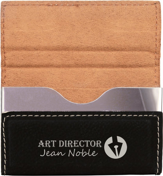 Custom Engraved Leatherette Business Card Holder