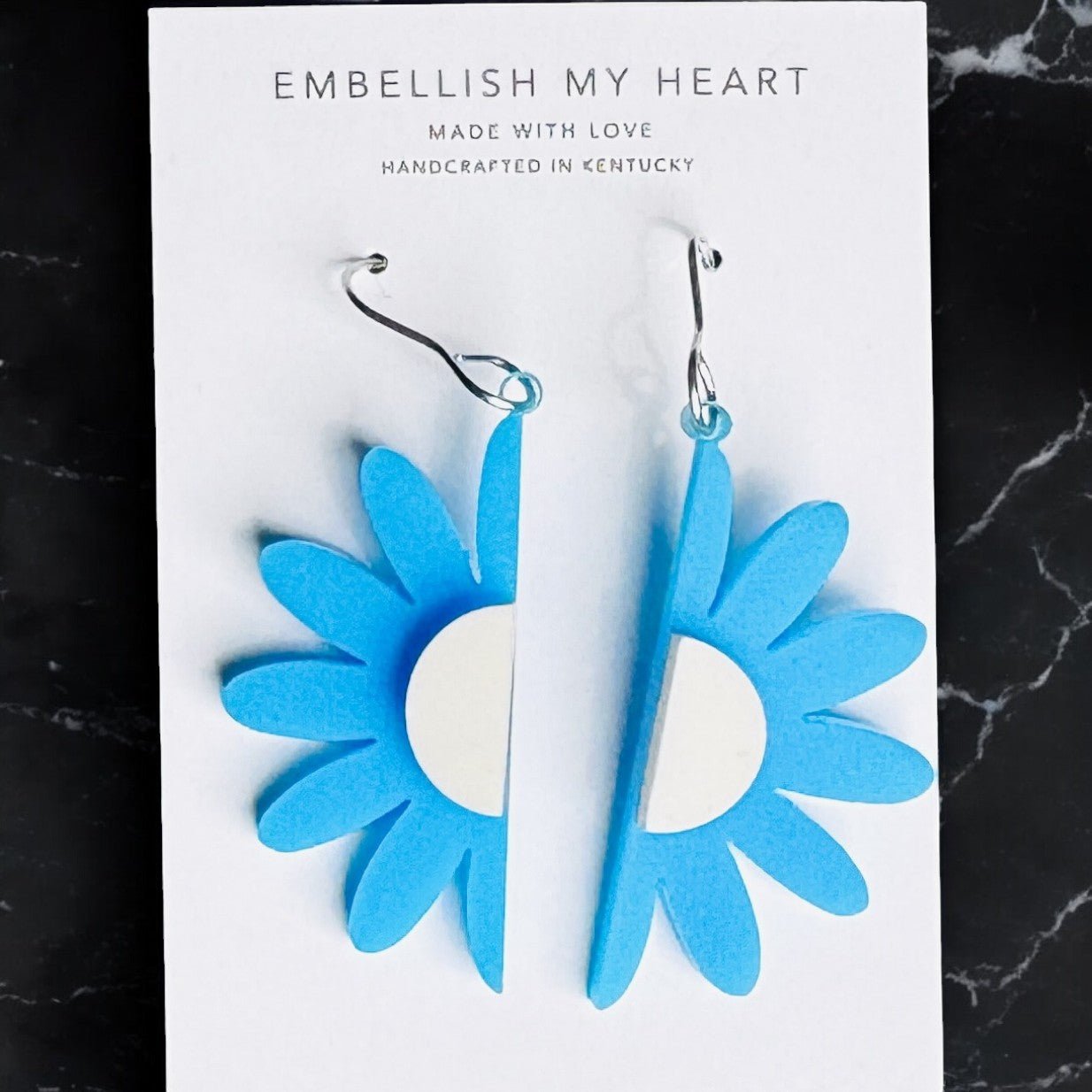 Blue Skies Daisy Split & Swing Earrings - Embellish My Heart