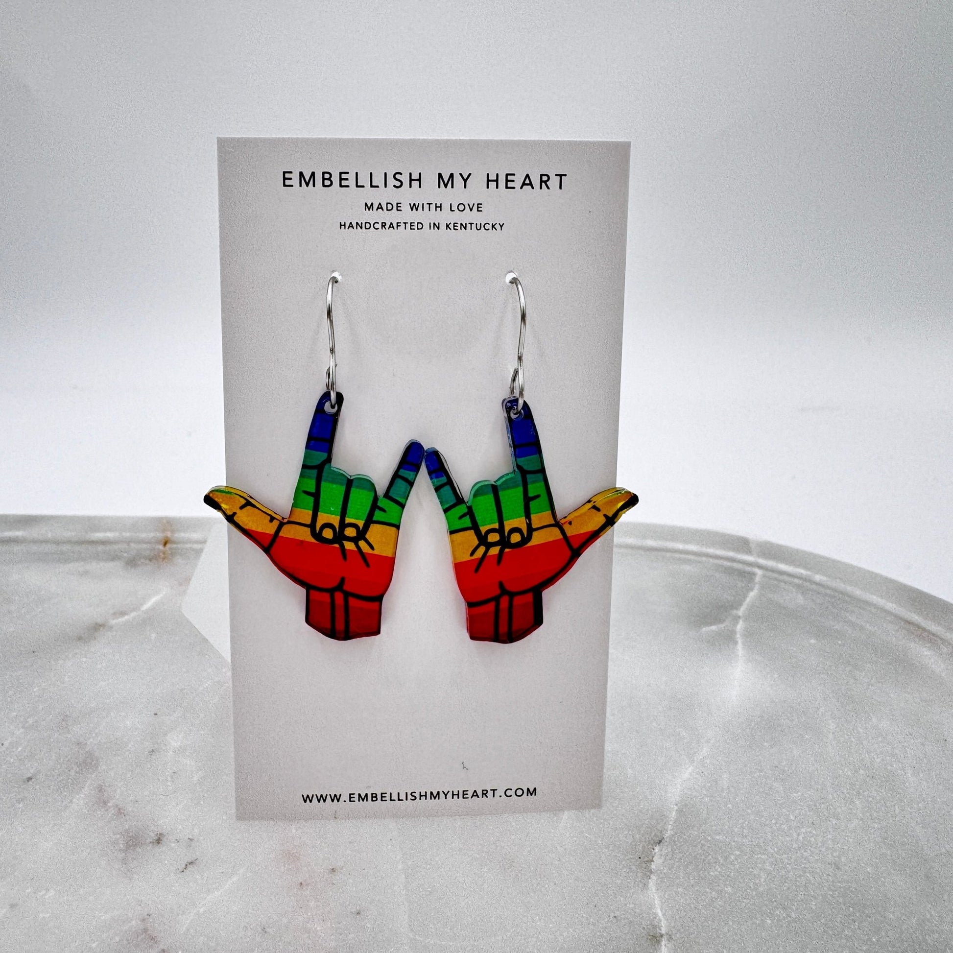 Bold Rainbow Acrylic Earrings – Lightweight Statement Jewelry | 3 Styles | Handmade & Hypoallergenic - Embellish My Heart