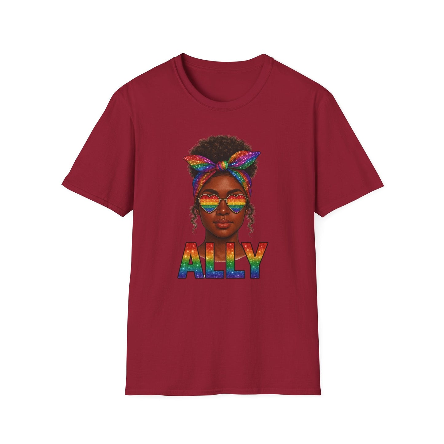 Crowned in Color Ally AF Shirt β Black Girl Pride Tee, Juneteenth & LGBTQ Support, Melanin Queen Rainbow Shirt, Inclusive Ally Apparel - Embellish My Heart