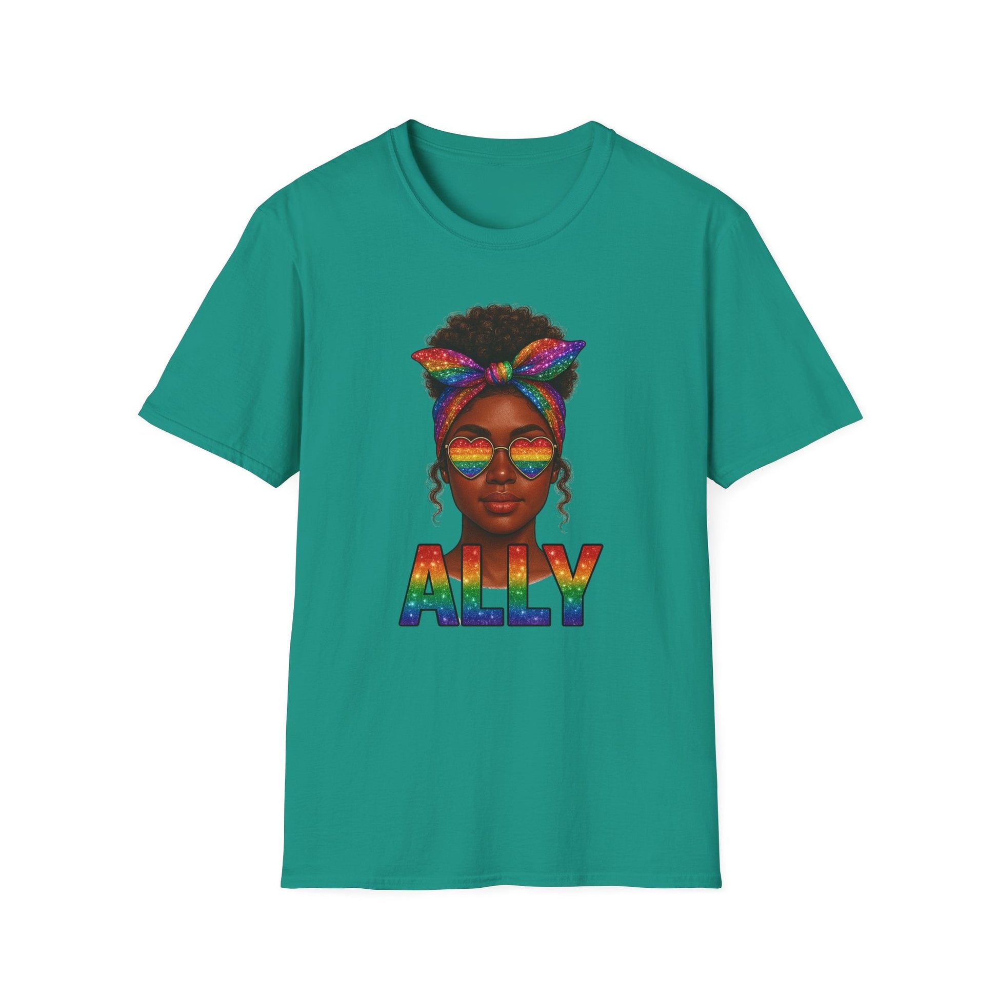 Crowned in Color Ally AF Shirt β Black Girl Pride Tee, Juneteenth & LGBTQ Support, Melanin Queen Rainbow Shirt, Inclusive Ally Apparel - Embellish My Heart