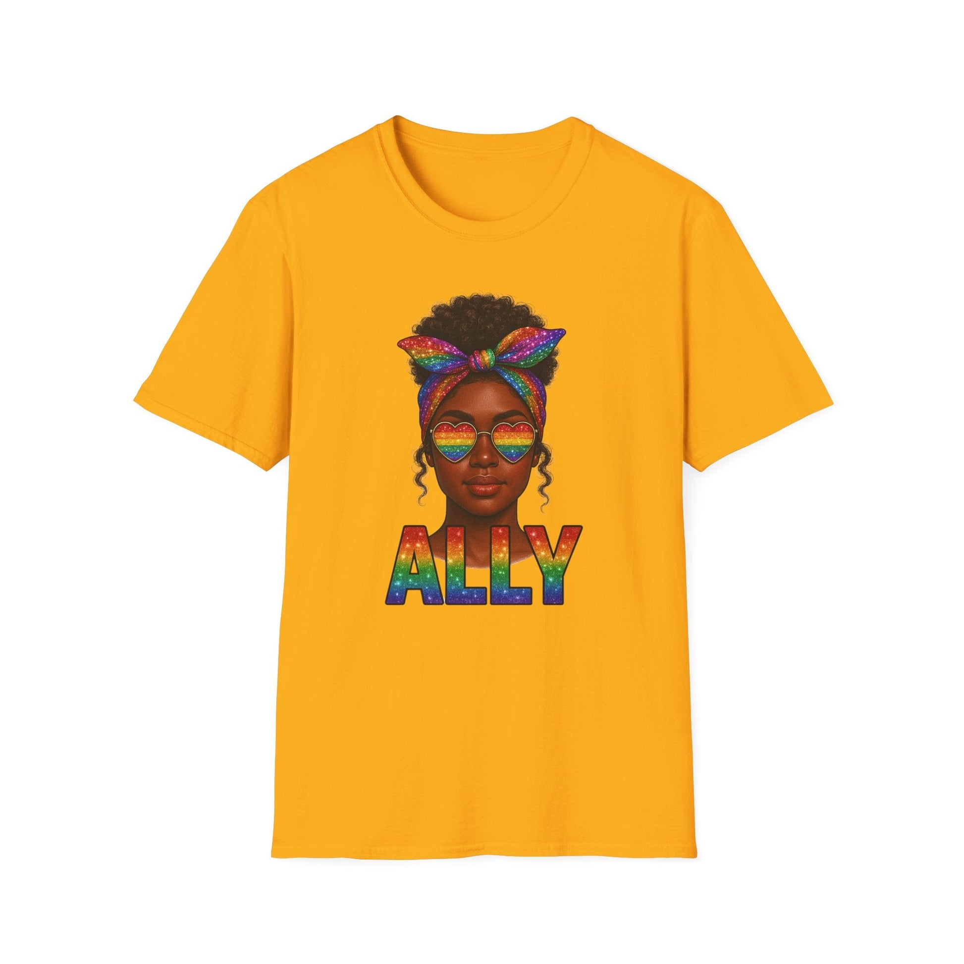 Crowned in Color Ally AF Shirt β Black Girl Pride Tee, Juneteenth & LGBTQ Support, Melanin Queen Rainbow Shirt, Inclusive Ally Apparel - Embellish My Heart