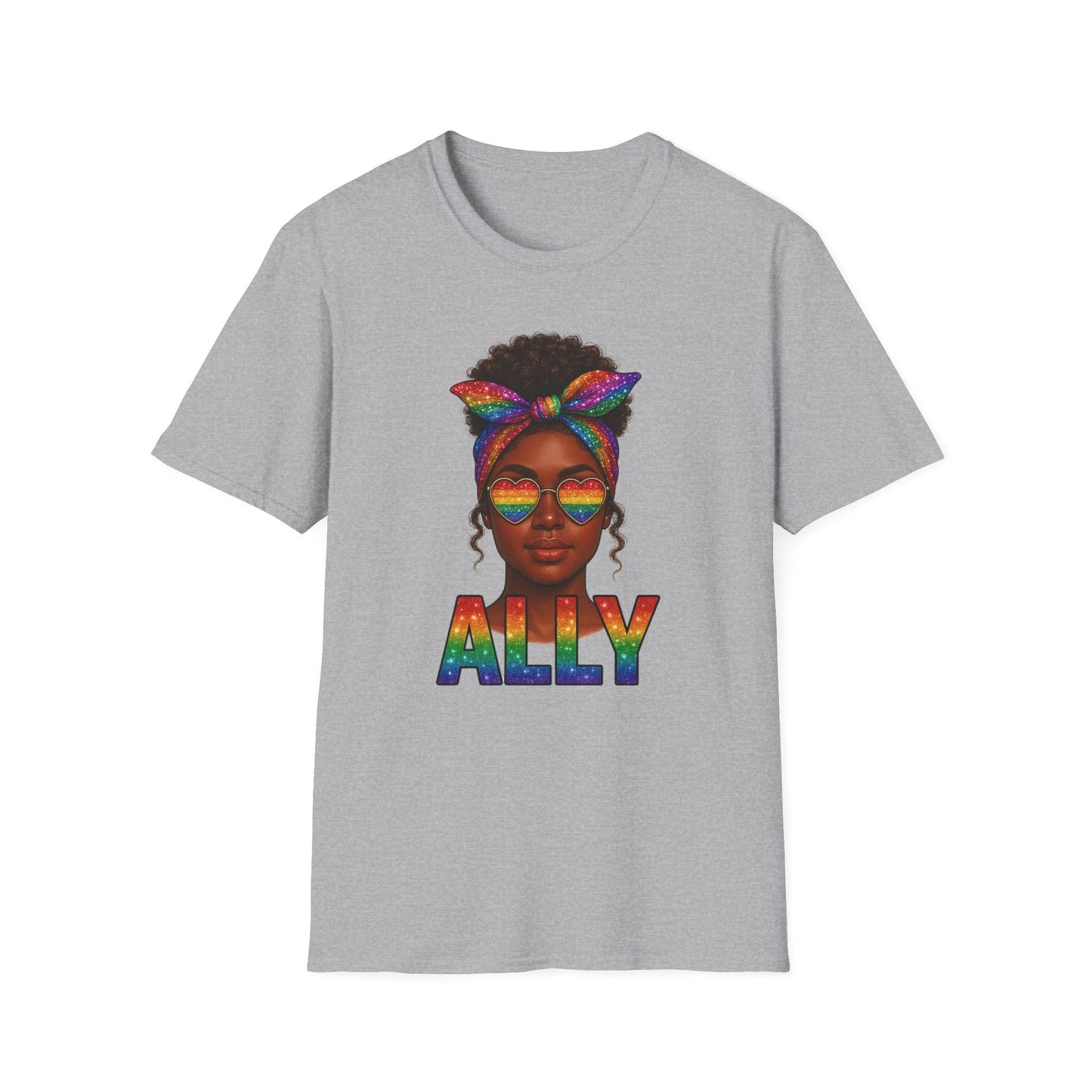 Crowned in Color Ally AF Shirt β Black Girl Pride Tee, Juneteenth & LGBTQ Support, Melanin Queen Rainbow Shirt, Inclusive Ally Apparel - Embellish My Heart