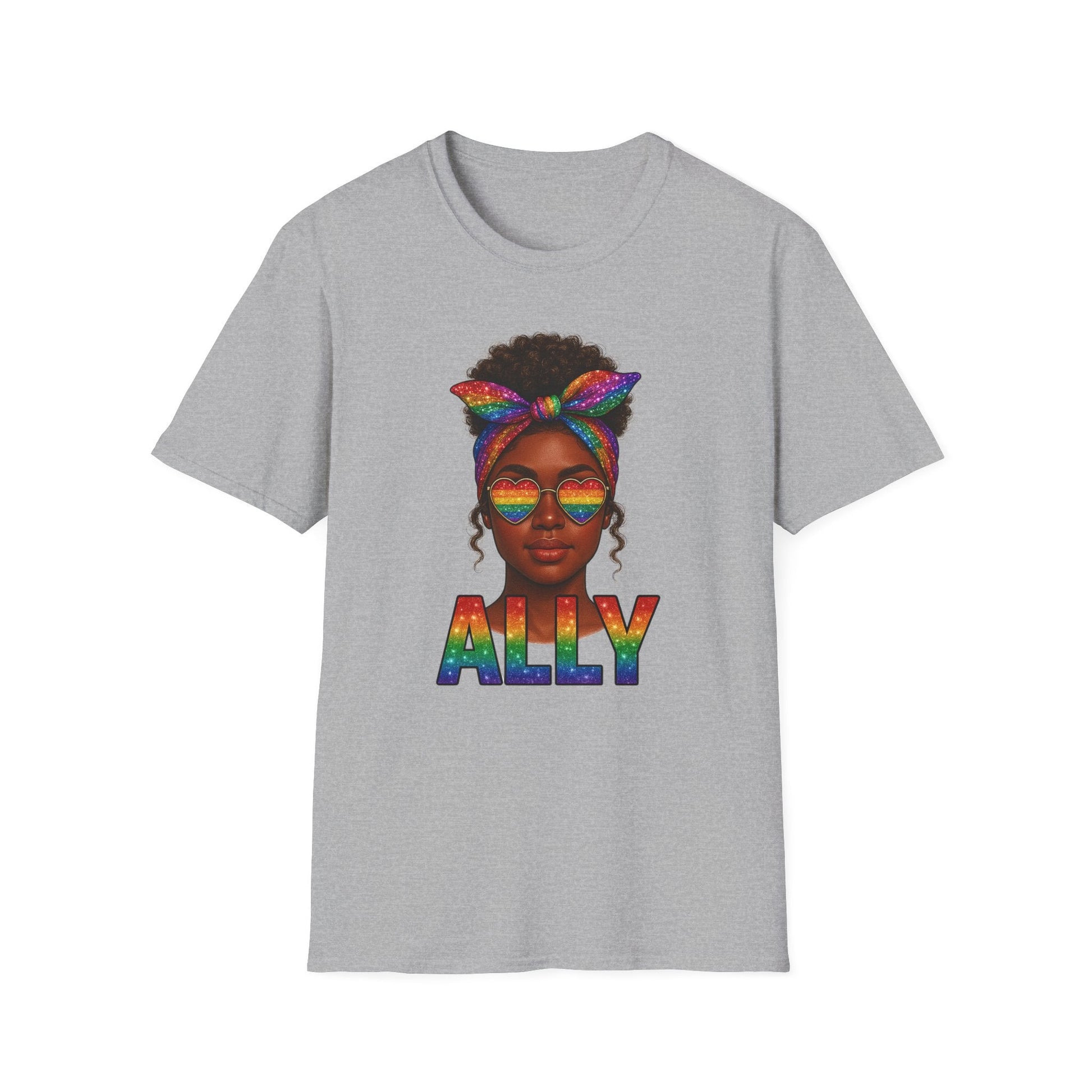 Crowned in Color Ally AF Shirt β Black Girl Pride Tee, Juneteenth & LGBTQ Support, Melanin Queen Rainbow Shirt, Inclusive Ally Apparel - Embellish My Heart