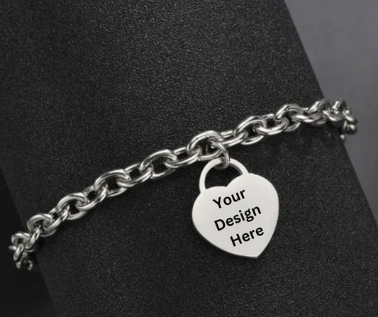 Custom Heart Bracelet Stainless Steel - Embellish My Heart