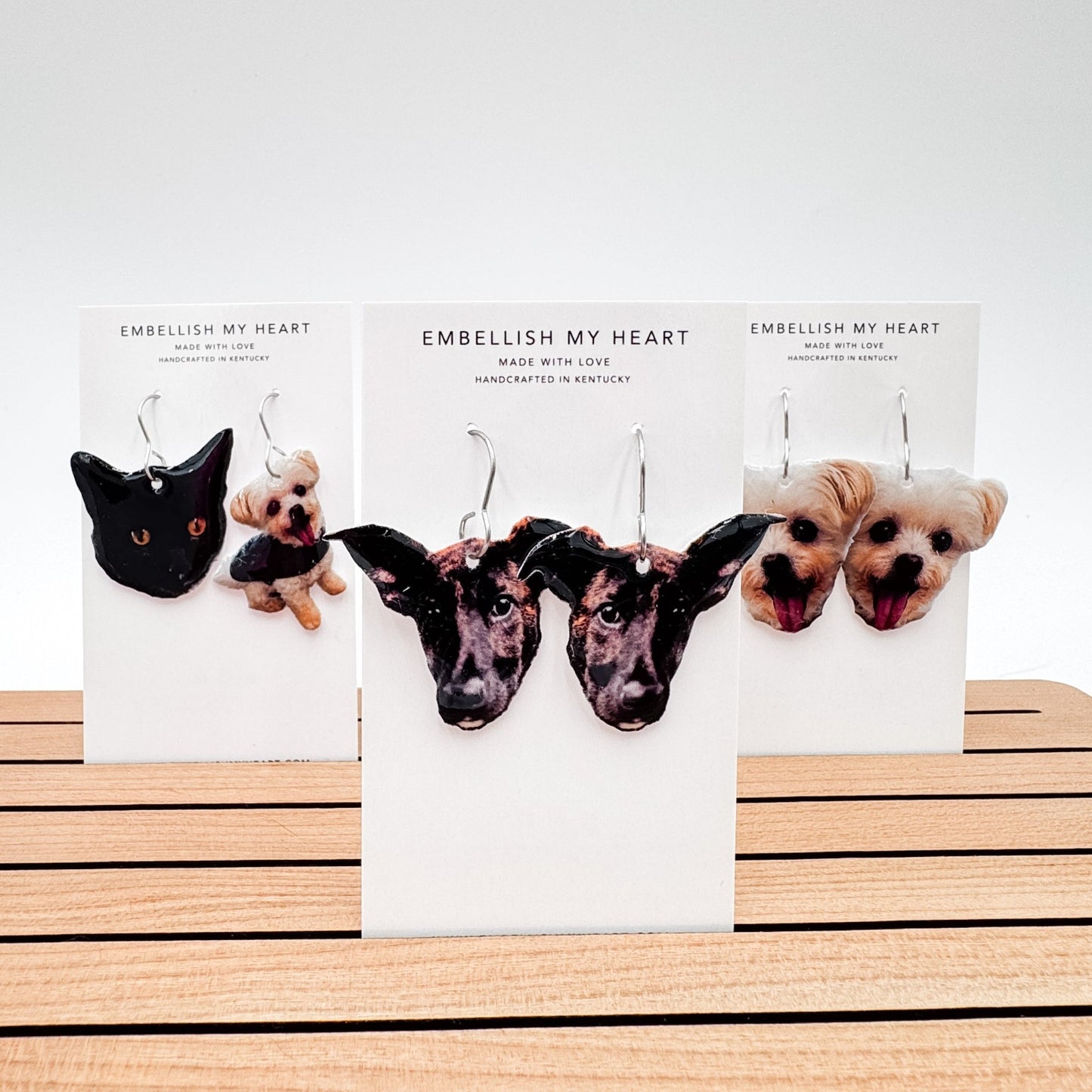 Custom Pet Photo Earrings – Laser Cut Dangle or Stud | Personalized Pet Gift | Photo Jewelry for Dog Moms, Cat Lovers & Memorials - Embellish My Heart