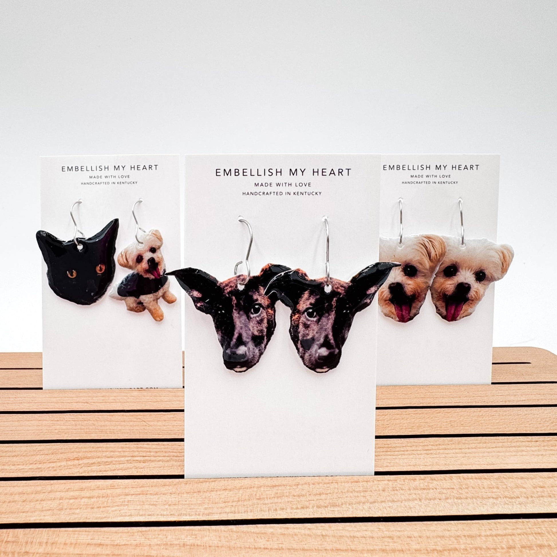 Custom Pet Photo Earrings – Laser Cut Dangle or Stud | Personalized Pet Gift | Photo Jewelry for Dog Moms, Cat Lovers & Memorials - Embellish My Heart