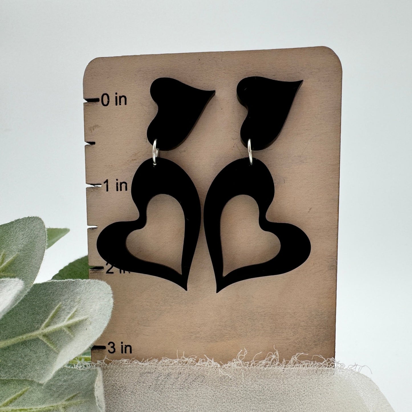 Drops of Love dangle earrings—double funky heart - Embellish My Heart