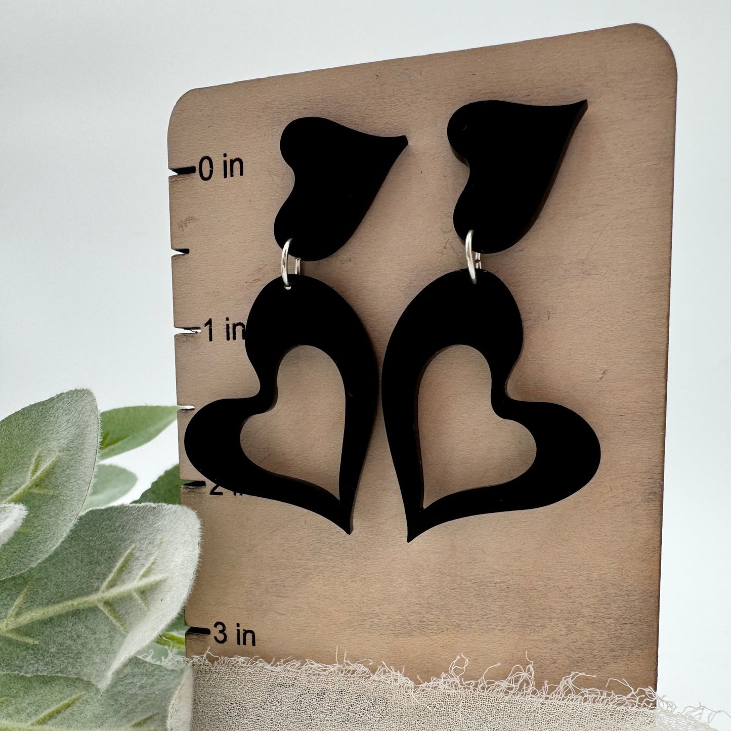 Drops of Love dangle earrings—double funky heart - Embellish My Heart