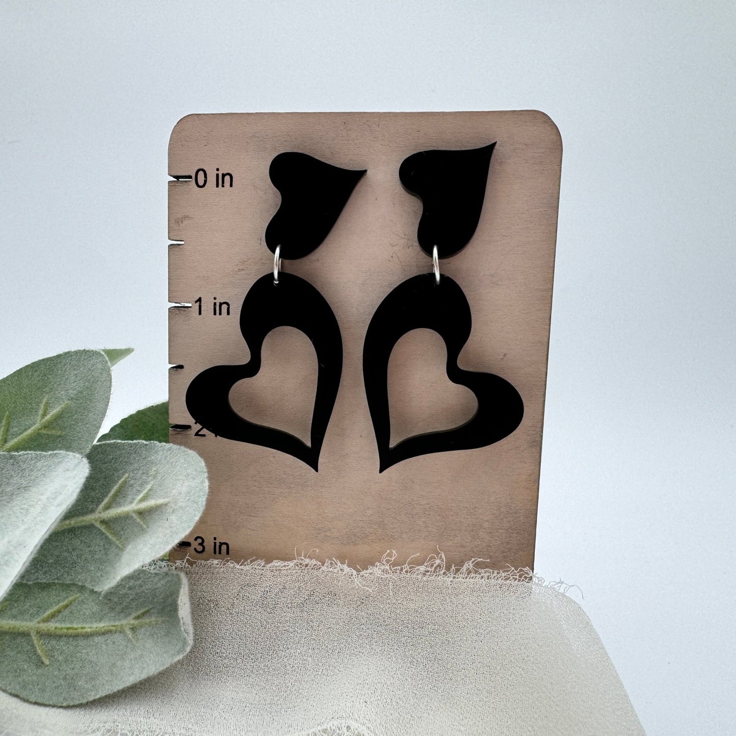 Drops of Love dangle earrings—double funky heart - Embellish My Heart