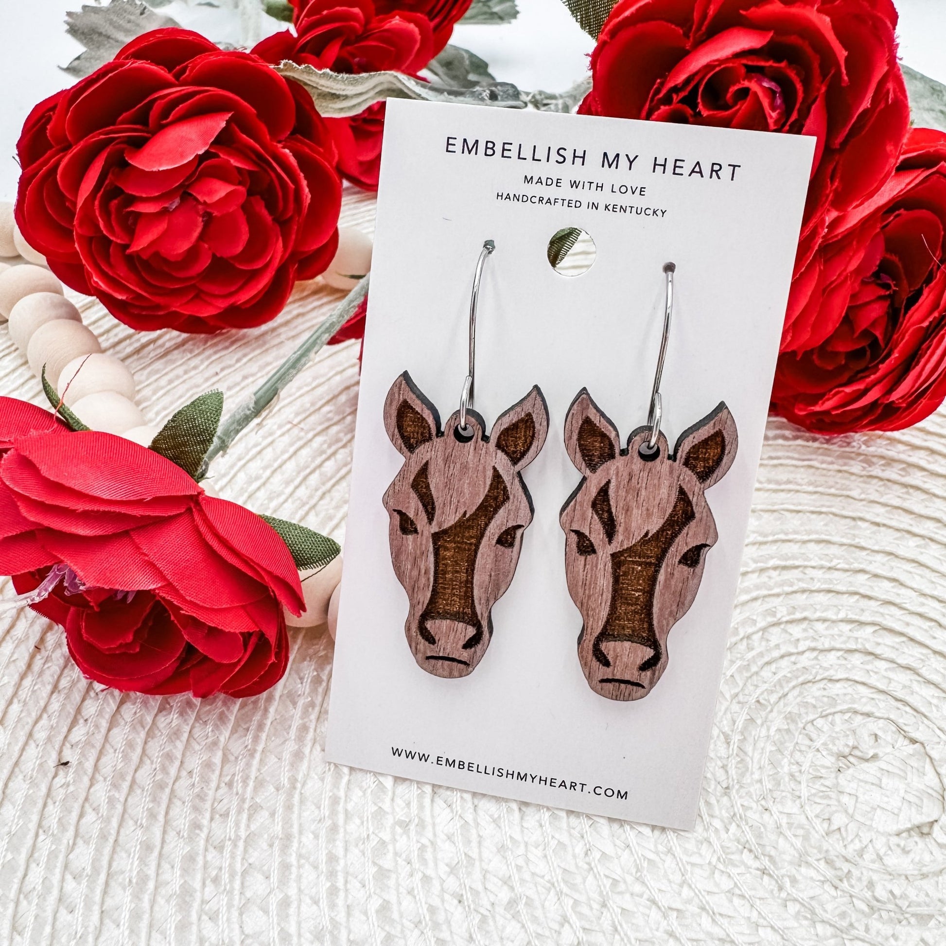 Kentucky Derby Horse Head Earrings - Embellish My Heart
