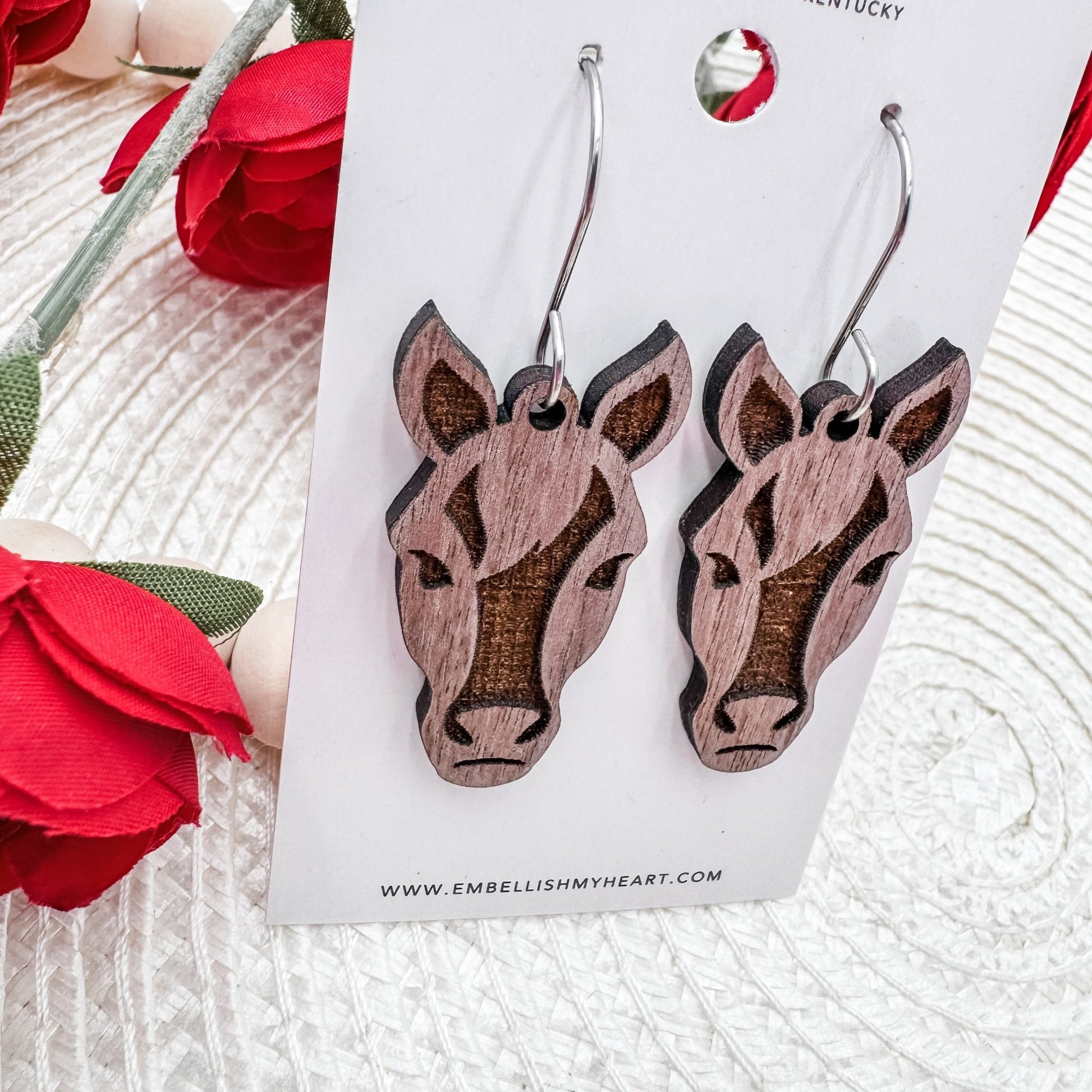 Kentucky Derby Horse Head Earrings - Embellish My Heart