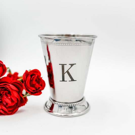 Personalized Initial Silver Cocktail Cup | Custom Engraved Gift - Embellish My Heart