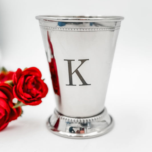 Personalized Initial Silver Cocktail Cup | Custom Engraved Gift - Embellish My Heart