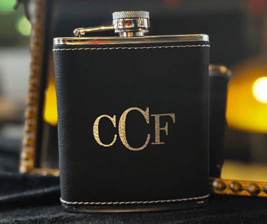 Personalized Leatherette Flask for Groomsmen Custom Engraved Wedding Party Gift - Embellish My Heart