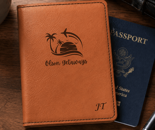 Personalized Passport Holder | Custom Travel Wallet with Initials | Passport Cover Gift for Travelers, Honeymoon, Travel Agent Gift - Embellish My Heart