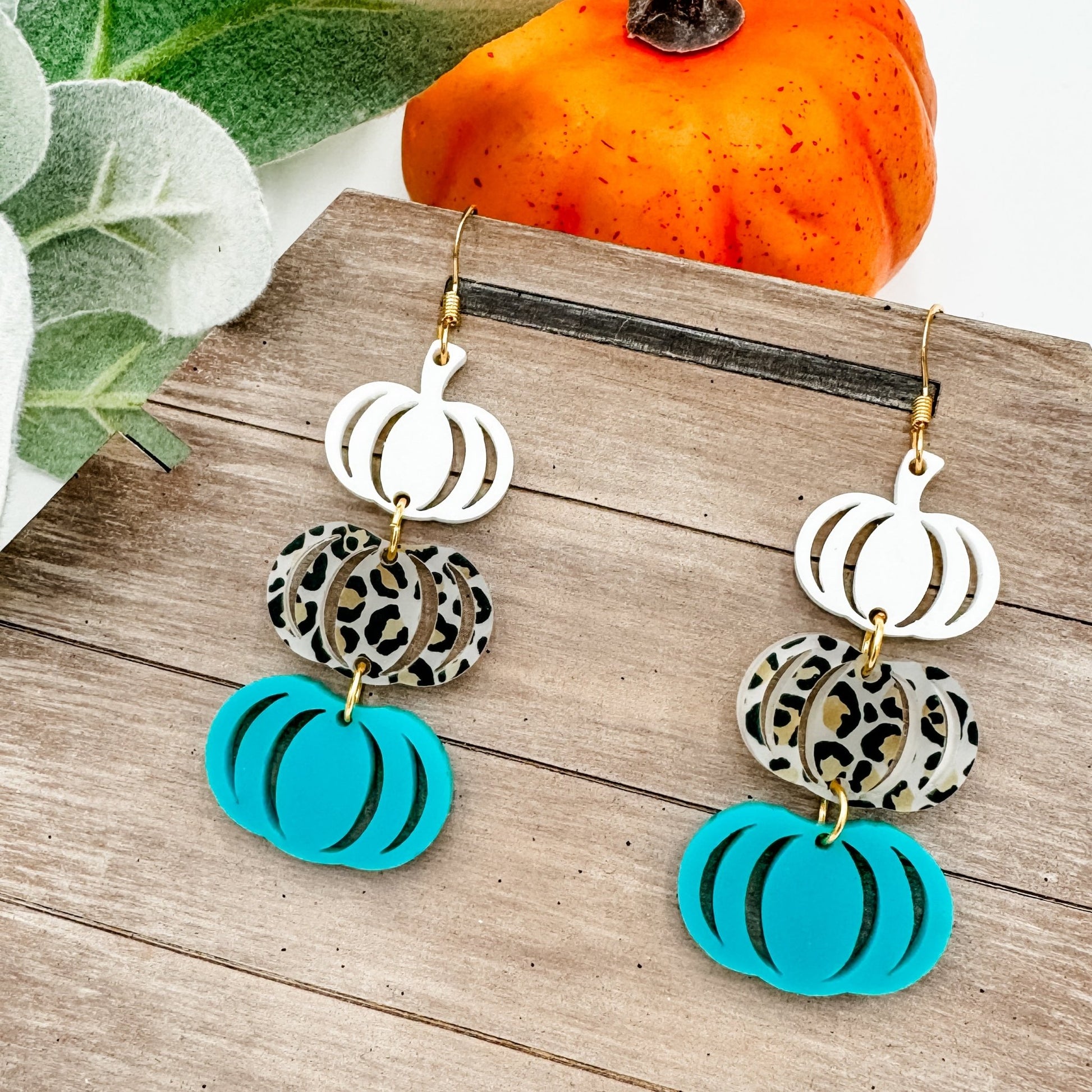 Pumpkin Stack Dangle Earrings - Embellish My Heart