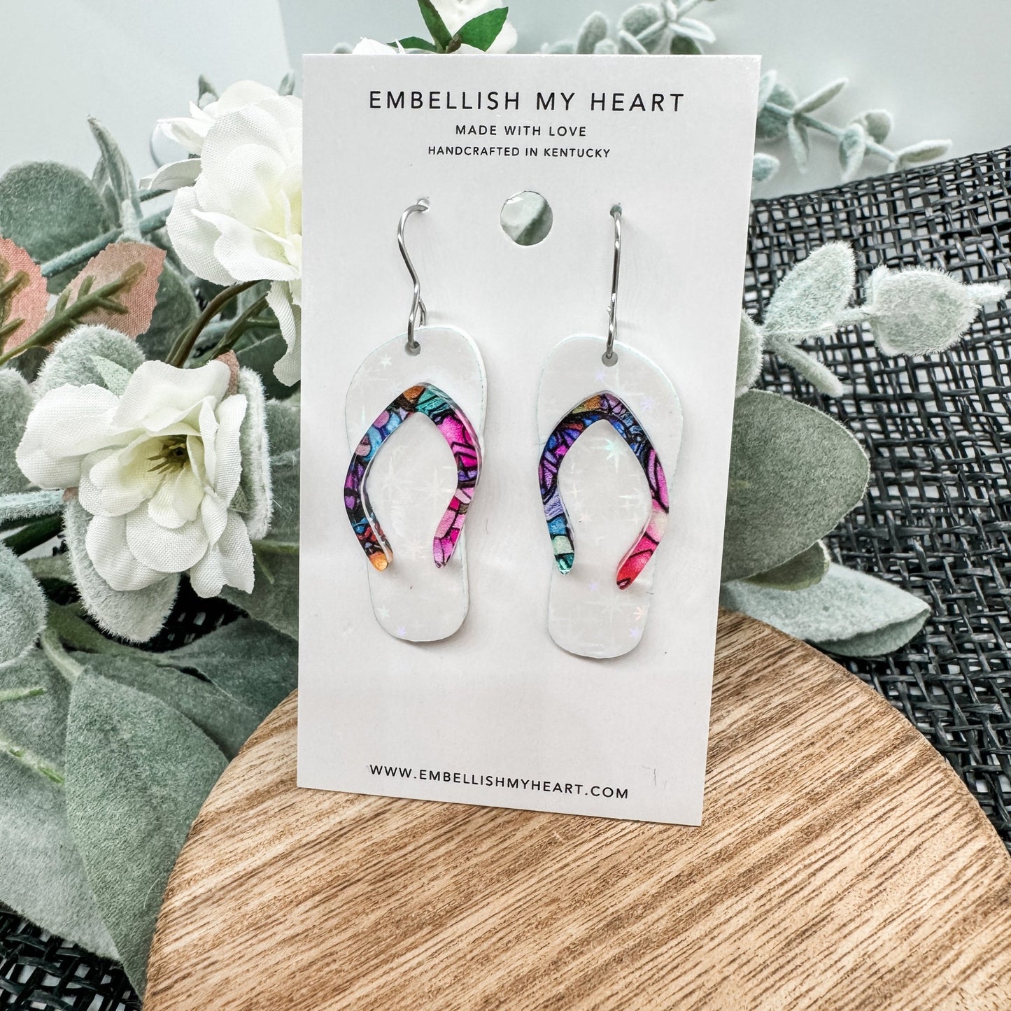 Rainbow Breeze Flip Flop Earrings - Embellish My Heart