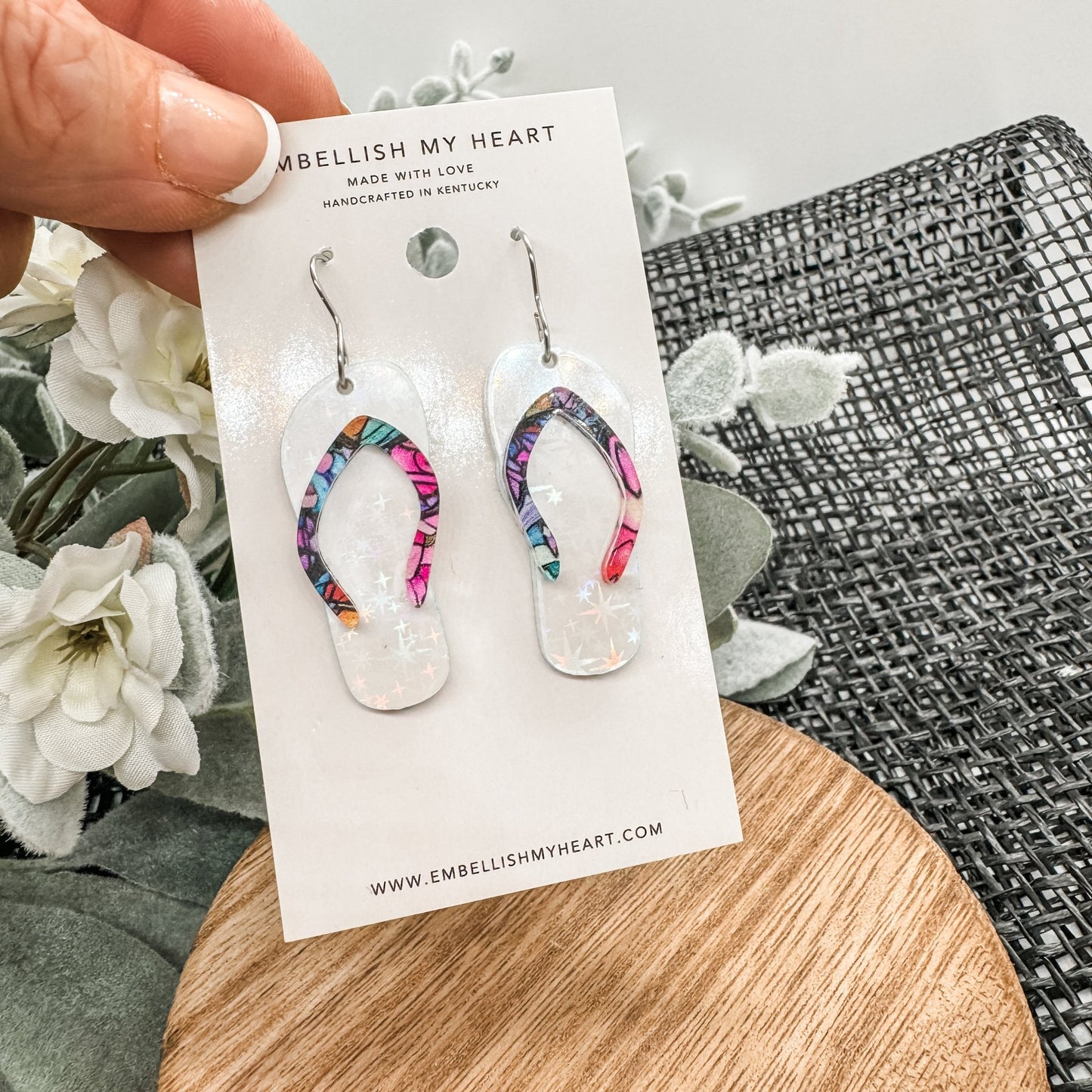 Rainbow Breeze Flip Flop Earrings - Embellish My Heart