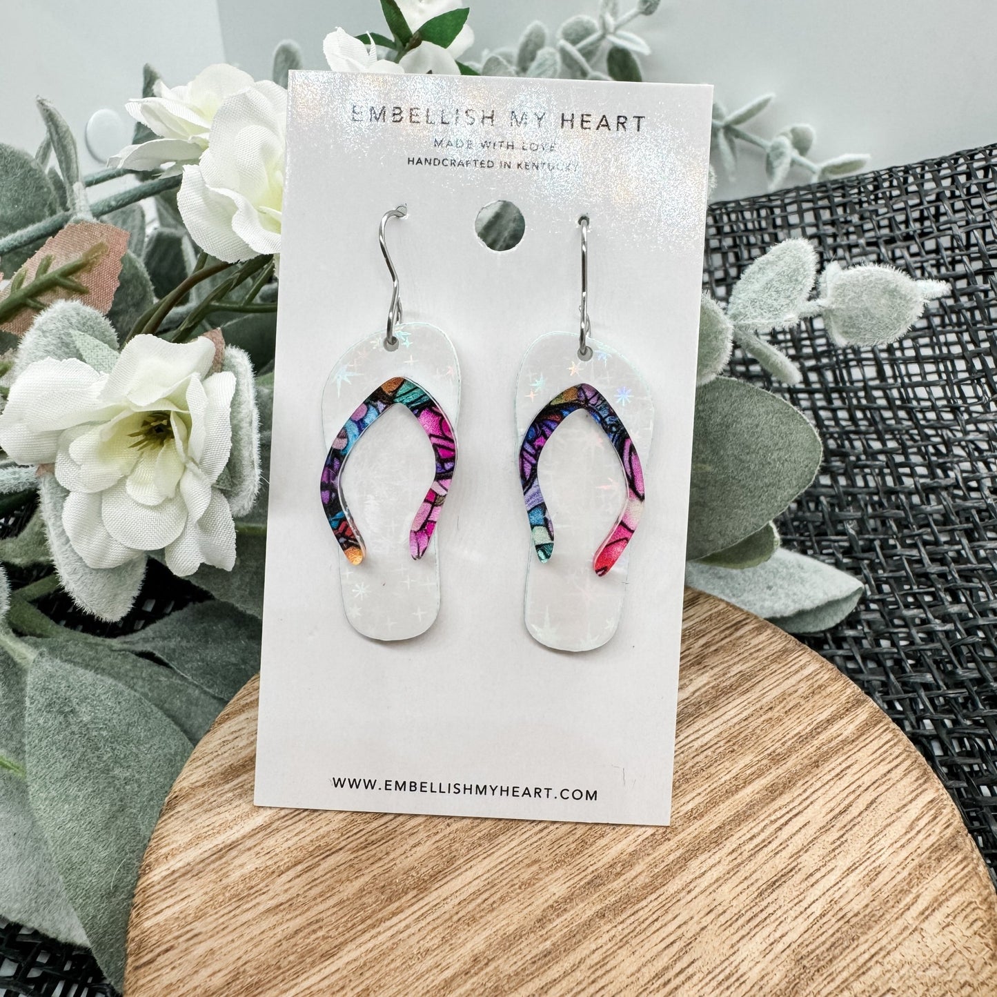 Rainbow Breeze Flip Flop Earrings - Embellish My Heart