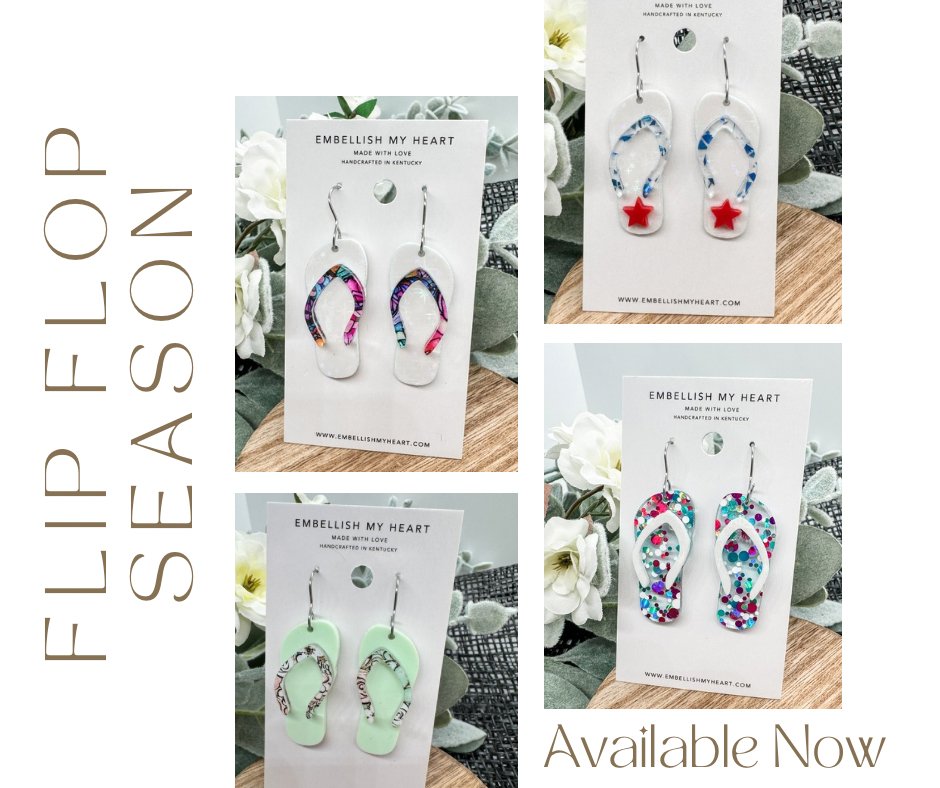 Star Spangled Flip Flop Earrings - Embellish My Heart