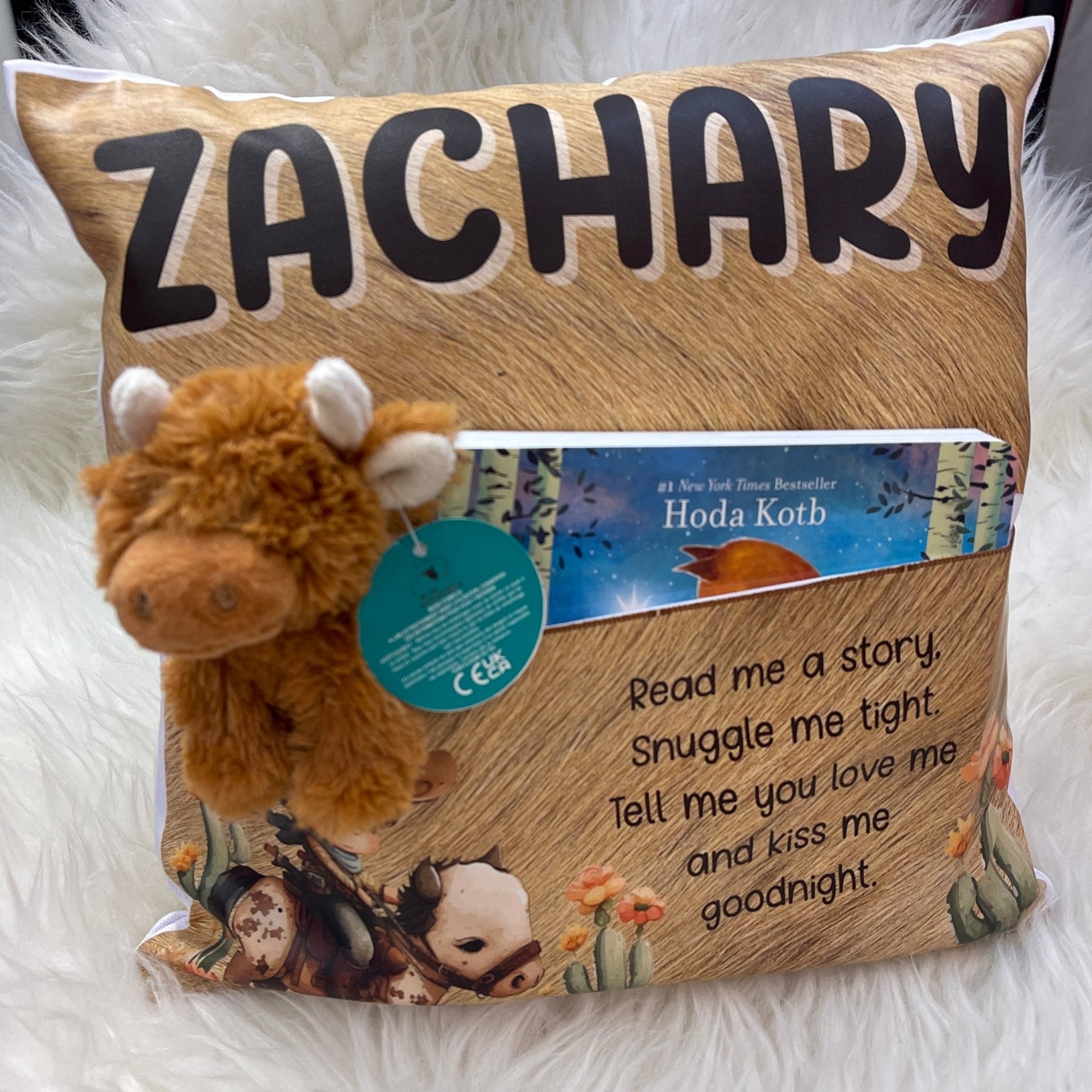 Child's Pillow with Pocket, Toddler Reading Pillow, Kids Pillow, Book Cushion for Bedtime, Gift for Boy or Girl, Birthday Present - Embellish My Heart