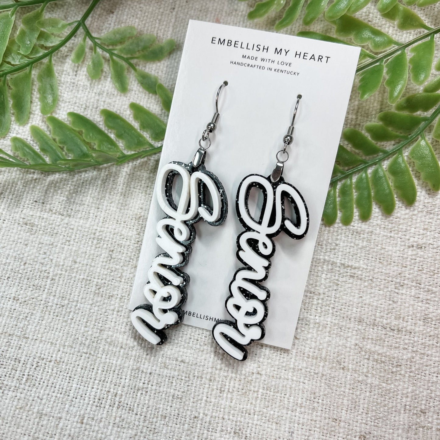 Senior dangle earrings - Embellish My Heart