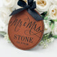 Personalized Mr & Mrs Wedding Ornament | Custom Round Leatherette Keepsake | Wedding Gift & Decore