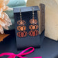 Stackable Pumpkin 3 Pumpkin Dangle Leather Earrings