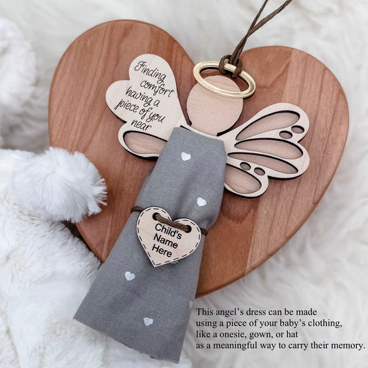 Keepsake Angel Ornament w/ Fabric Space/Angel Memorial Ornament