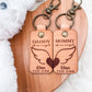 Mommy & Daddy of an Angel Leather Keychain – Personalized Memorial Keychain (Sold Individually or as a Set)