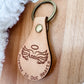Forever In Our Hearts Keychain – Personalized Memorial Keychain with Angel Wings (Genuine Leather)