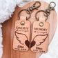 Mommy & Daddy of an Angel Leather Keychain – Personalized Memorial Keychain (Sold Individually or as a Set)