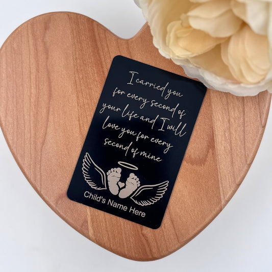 Angel Baby Memorial Wallet Card – Personalized Keepsake or Quote Only Option - Embellish My Heart