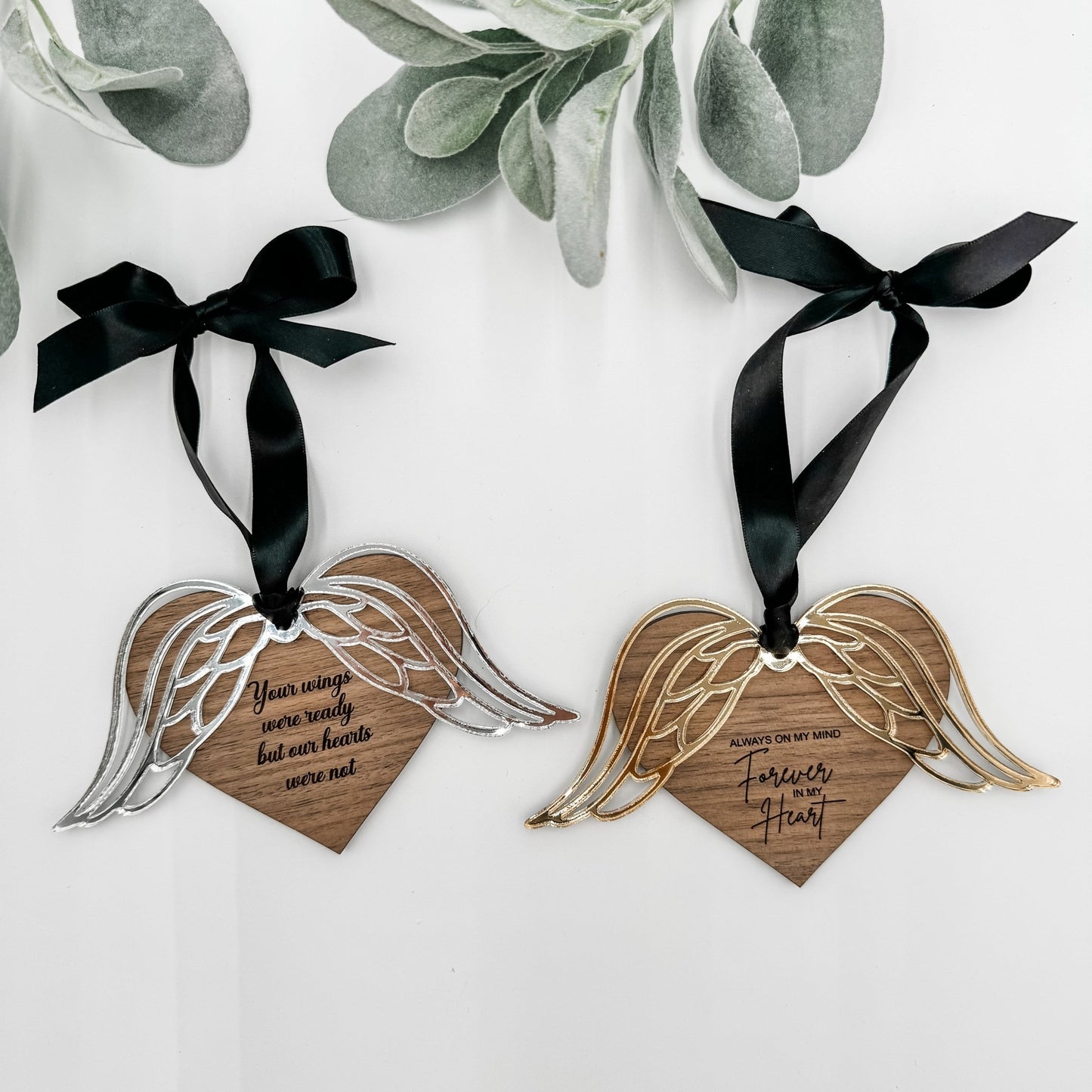 Angel Wings Ornament, Memorial Ornament - Embellish My Heart