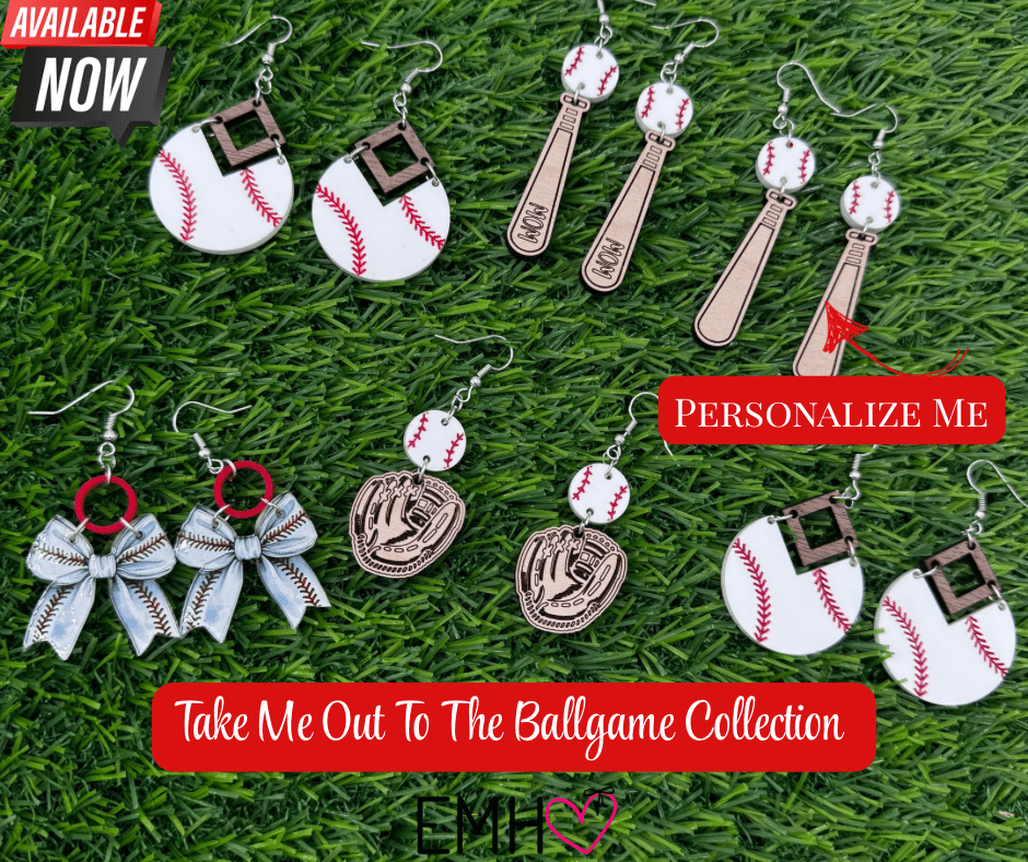 Baseball Earrings for Game Day | Hypoallergenic + Personalized Sports Earrings - Embellish My Heart