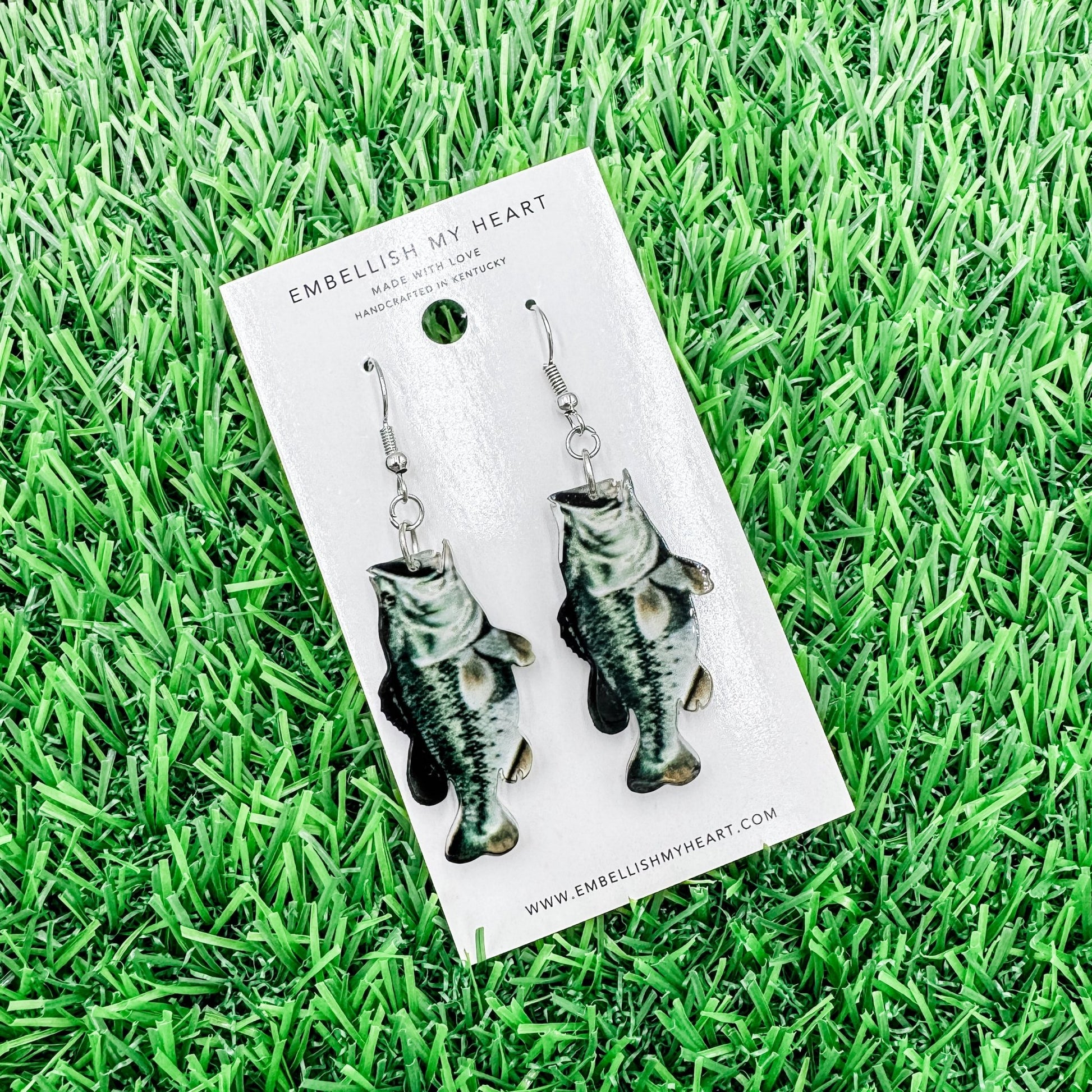 Bass Fish Shaped Earrings – Edgewater Resort Exclusive - Embellish My Heart