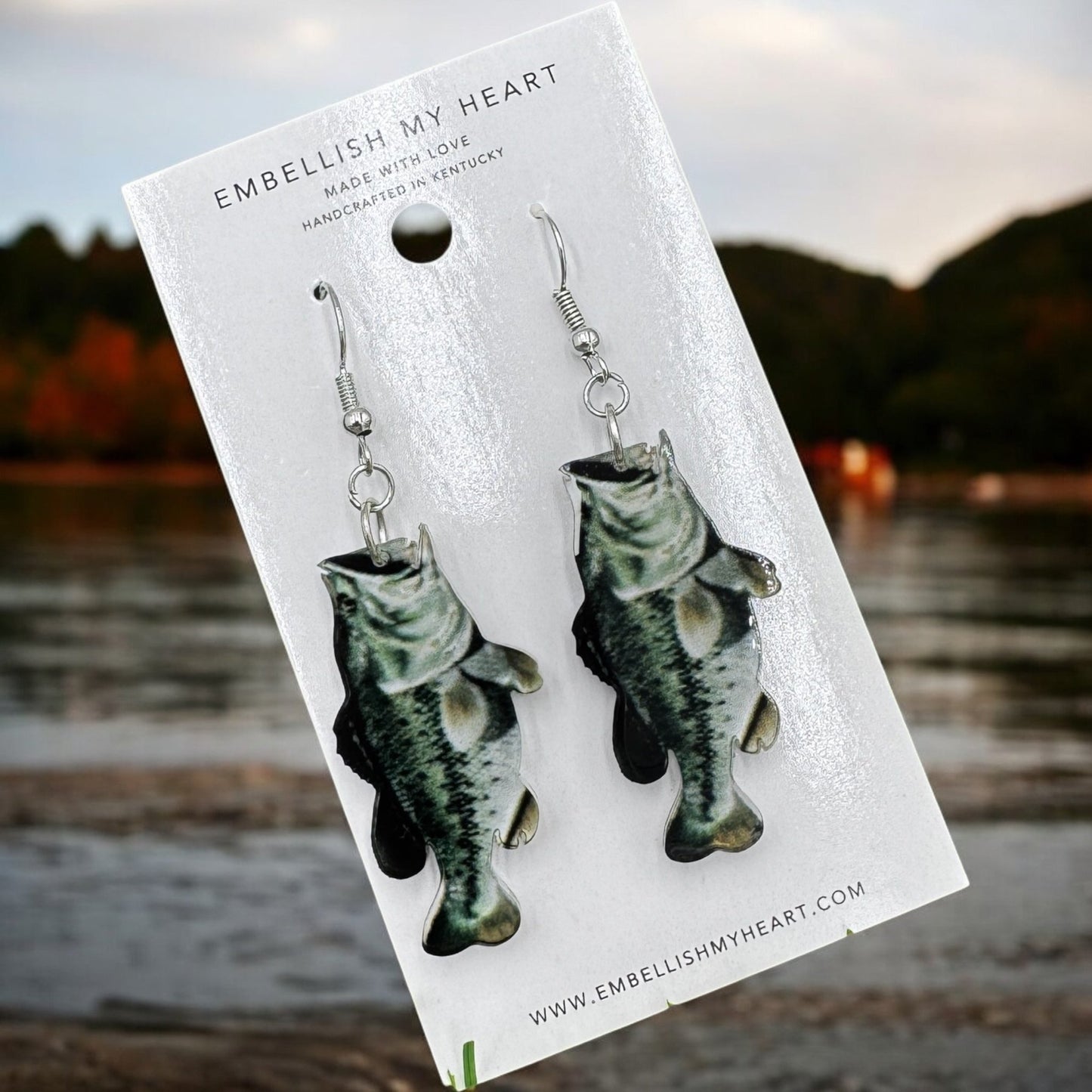 Bass Fish Shaped Earrings – Edgewater Resort Exclusive - Embellish My Heart