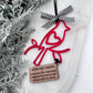 Cardinal Memorial Ornament – “A Visit from Heaven” Acrylic Ornament with Engraved Wooden Tag | Remembrance Christmas Keepsake Gift - Embellish My Heart
