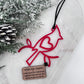 Cardinal Memorial Ornament – “A Visit from Heaven” Acrylic Ornament with Engraved Wooden Tag | Remembrance Christmas Keepsake Gift - Embellish My Heart
