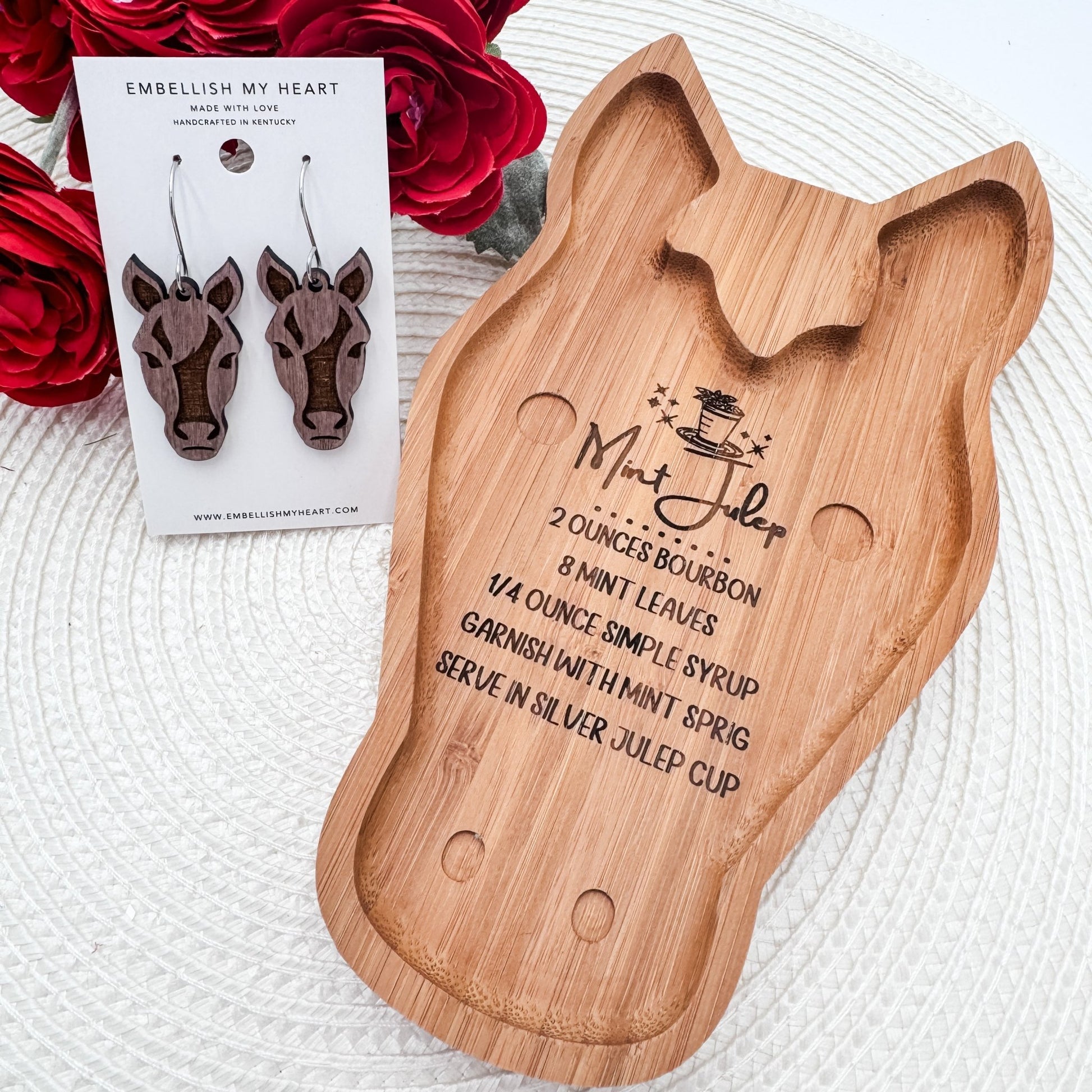 Custom Bamboo Trays – Kentucky Derby Horse Design - Embellish My Heart