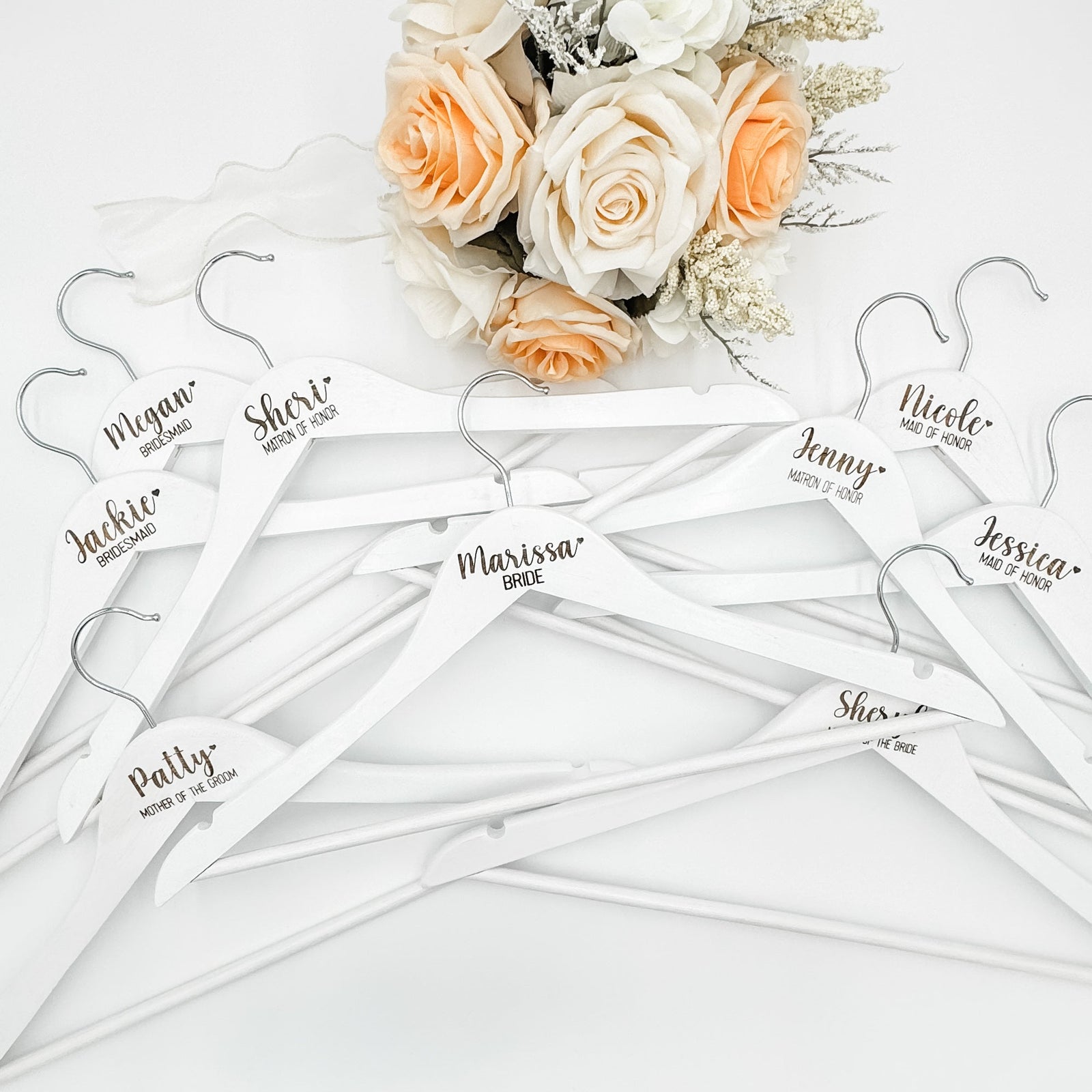 Custom Engraved Bridal Party Hangers - Embellish My Heart