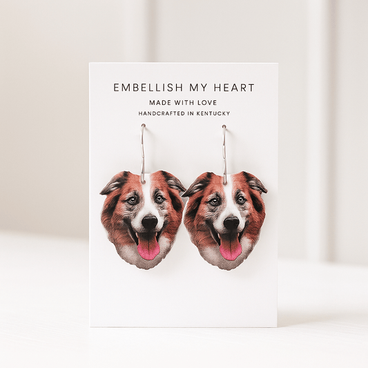 Custom Pet Photo Earrings – Dangle or Stud | Personalized Pet Gift | Photo Jewelry for Dog Moms, Cat Lovers & Memorials - Embellish My Heart