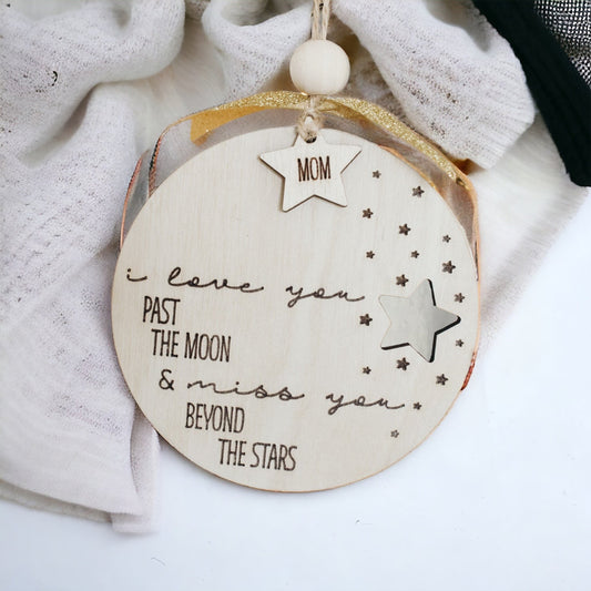 Customizable Memorial "I Love You Past the Moon and Miss You Beyond the Stars" Memorial Gift - Embellish My Heart