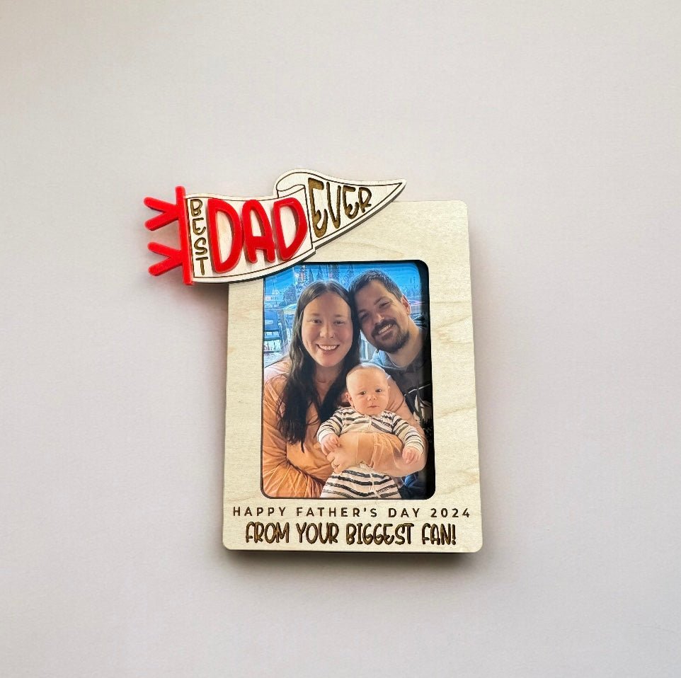 Father's Day Visor Clip | Father's Day Magnetic Photo Frame | Father's Day Keepsake | Father's Day Gift | Gift for Dad | Gift for Grandpa - Embellish My Heart