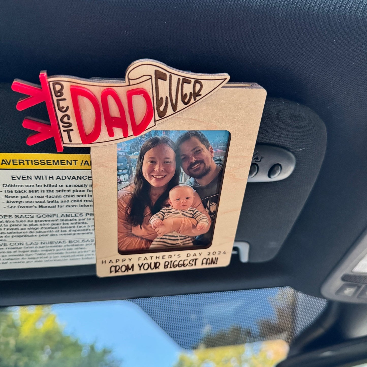 Father's Day Visor Clip | Father's Day Magnetic Photo Frame | Father's Day Keepsake | Father's Day Gift | Gift for Dad | Gift for Grandpa - Embellish My Heart
