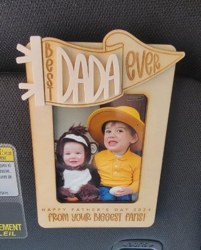 Father's Day Visor Clip | Father's Day Magnetic Photo Frame | Father's Day Keepsake | Father's Day Gift | Gift for Dad | Gift for Grandpa - Embellish My Heart