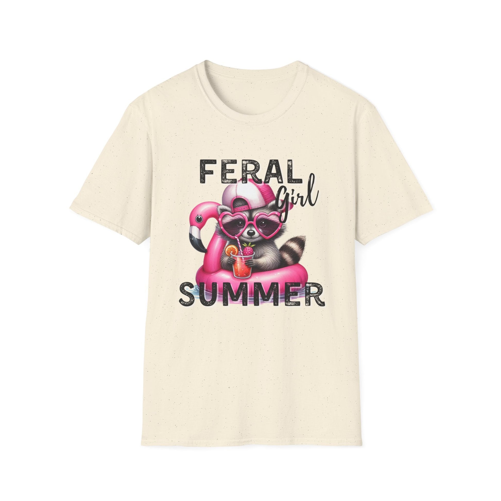 Feral Girl Summer T-Shirt | Cute Flamingo tshirt, Pink Flamingo tshirt, Feral Raccoon, Feral Mom, Summer Vibes - Embellish My Heart