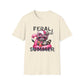 Feral Girl Summer T-Shirt | Cute Flamingo tshirt, Pink Flamingo tshirt, Feral Raccoon, Feral Mom, Summer Vibes - Embellish My Heart
